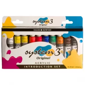 Daler Rowney System 3 Acrylic Paint Introduction Set (10 x 22ml Tubes)