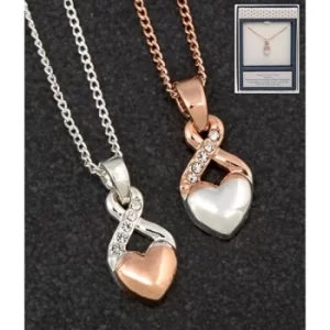 Equlibrium 2 Tone Heart/Kiss Necklace