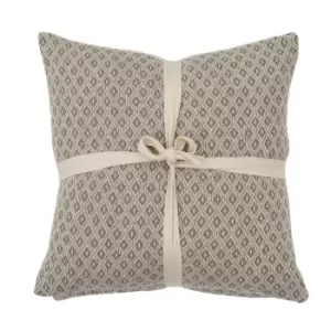 Simply Green Recycled Cotton Geometric Cushion Natural