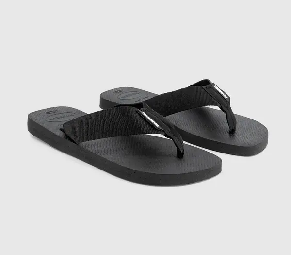 Havaianas Mens Urban Basic Material Flip Flops Black, 8