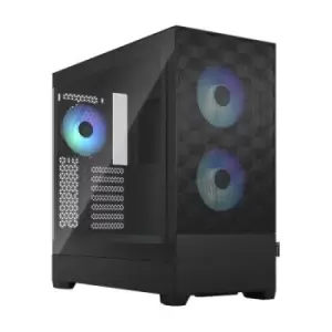 Fractal Design Pop Air RGB (Black TG) Gaming Case w/ Clear Glass Window ATX Hexagonal Mesh Front 3 RGB Fans & ARGB Controller