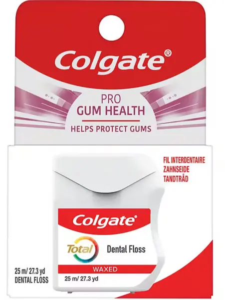 Colgate Total Pro Gum Health Waxed Dental Floss 25m