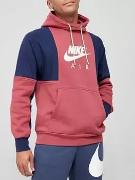 Nike Air Contrast Pullover Hoodie, Navy/Burgundy, Size L, Men