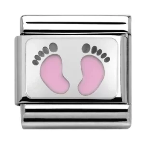 Nomination CLASSIC Silvershine My Family Pink Baby Feet Charm...