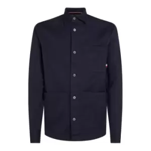 Tommy Hilfiger Heavy Twill Solid Shirt Jacket - Blue