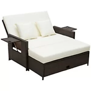 Outsunny Rattan Daybed 01-0777 Brown