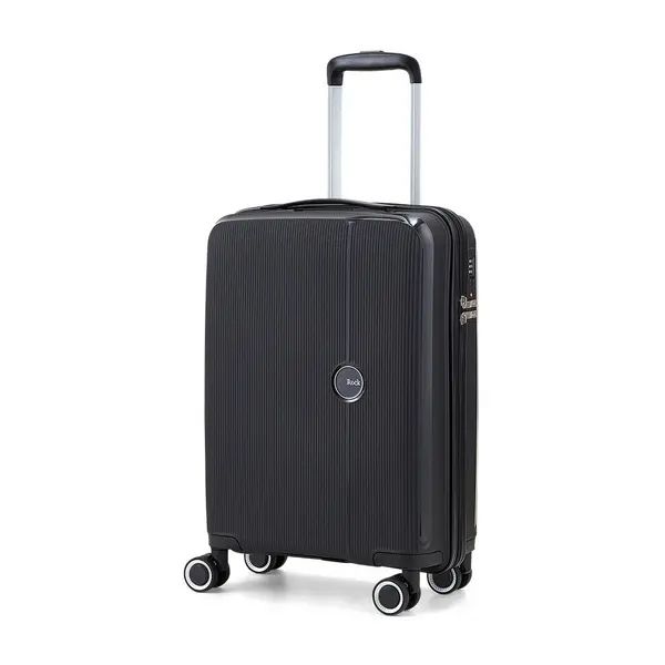 Rock Luggage Hudson IL49001 8 Wheel Hardshell Small Black Cabin Suitcase