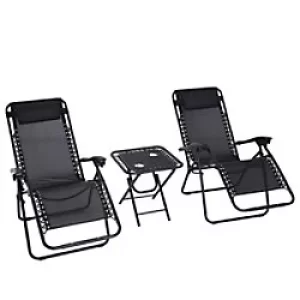 Outsunny Zero Gravity Chair 84B-271BK Steel, Texteline Black