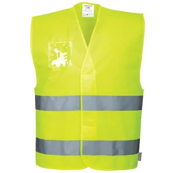 C475YERL/XL - sz L - XL Hi-Vis Vest - Dual ID Holder - Yellow - Portwest