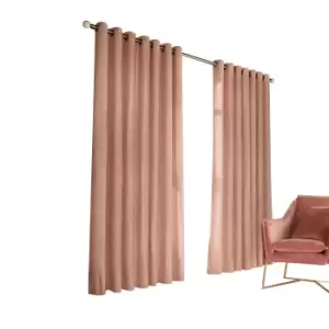 Furn Himalaya Jacquard Design Eyelet Curtains (Pair) (229x229cm) (Blush Pink)