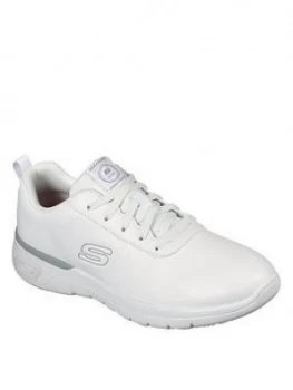 Skechers Athletic Lace Up Slip Resistant Outsole Trainer White, Size 7, Women