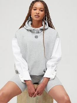 Nike NSW Icon Clash Over The Head Hoodie - Grey/White Size M Women