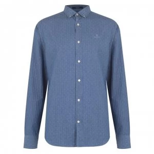 Gant Gant Long Sleeve Dobby Regular Shirt - Indigo 969