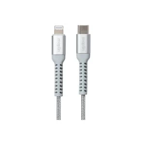 Maplin Rapid Charging C94 Braided Lightning to USB Type-C Braided Cable (1m) - Grey