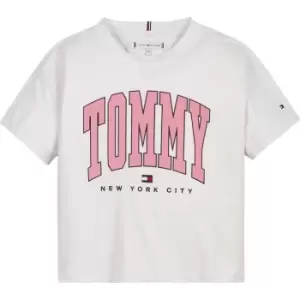 Tommy Hilfiger Girl's Varsity Cropped T Shirt - White