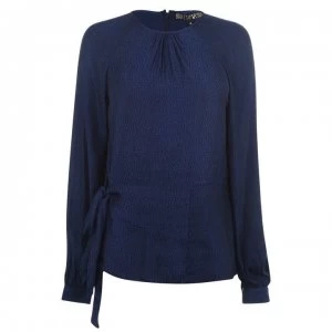 Biba Mini Jacquard Blouse - Navy