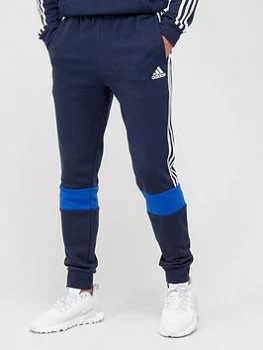 adidas Colourblock Pants - Navy/White, Size S, Men