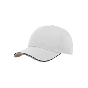 Atlantis Zoom Piping Sandwich Sports 6 Panel Contrast Baseball Cap (One Size) (White)