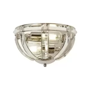 Luminosa Vestal Wall Lamp, 2 Light E14, Polished Nickel