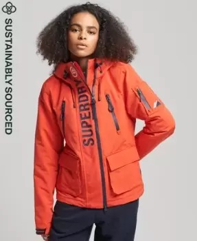 Superdry Womens Hooded Ultimate SD-Windbreaker Orange / Bold Orange/Rich Navy - Size: 14