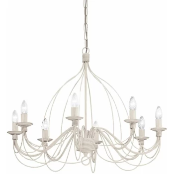 Ideal Lux Lighting - Ideal Lux Corte - 8 Light Chandelier Antique White Finish, E14