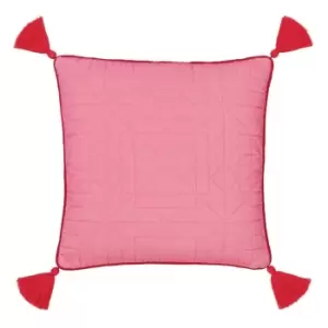 Joules Garland Floral Quilted Cushion - Pink