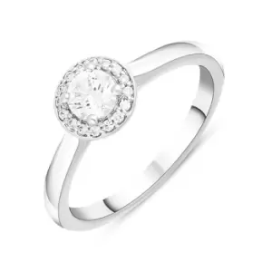 Platinum 0.37ct Diamond Pave Cluster Ring