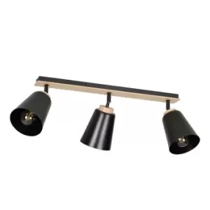 Atlas Black Ceiling Spotlight Bar 3x E27