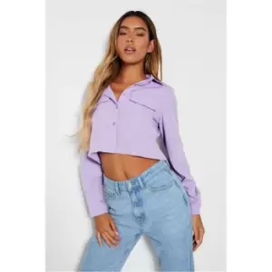 I Saw It First Lilac Pocket Detail Button Through Shirt - Purple