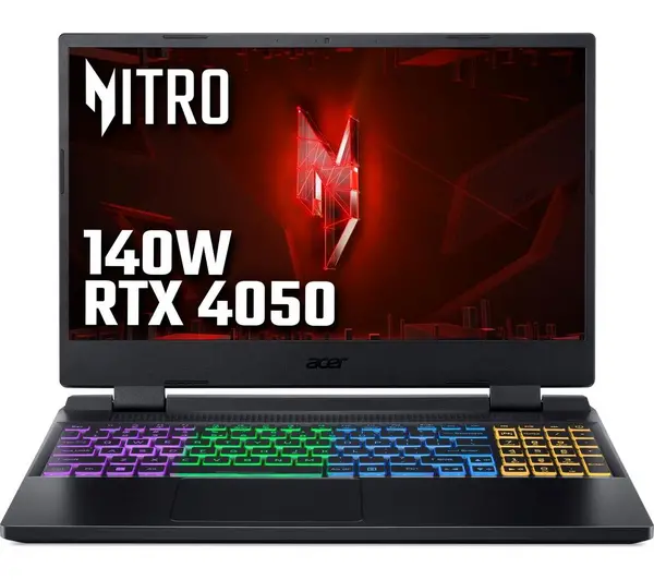 Currys Electronics > Computers > Laptops Acer Nitro 5 AN515-58-76HB 15.6" Gaming Laptop - Intel Core i7, RTX 4050, 1TB SSD, Black 10253518