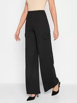 Long Tall Sally Black Cargo Wide Leg Trouser 36 Inch, Black, Size 22, Women