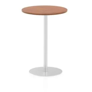 Italia Poseur Table Round 600 Top 1145 High Walnut