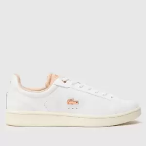 Womens Lacoste Carnaby Pro Leather Trainers Size 3 UK White & Off White