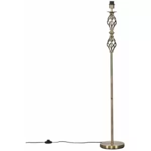 Minisun - Traditional Twist Floor Lamp Base Antique Brass Brushed Chrome Light - Antique Brass