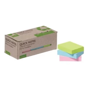 Q-Connect Recycled Notes 38x51mm Pastel Rainbow (Pack of 12) KF17326