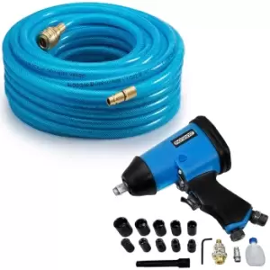 Compressed Air Hose 20m & Impact Wrench Set