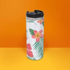 Tropical Botanical Pattern Stainless Steel Travel Mug