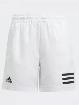 adidas Club Tennis 3-stripes Shorts, White/Black, Size 9-10 Years