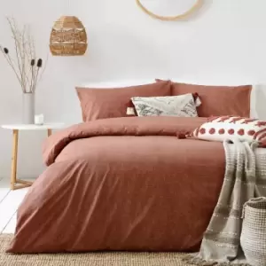 The Linen Yard Claybourne Double Duvet Cover Set Cotton Pecan