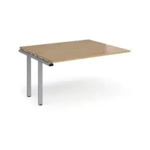 Bench Desk Add On 2 Person Rectangular Desks 1400mm Oak Tops With Silver Frames 1200mm Depth Adapt