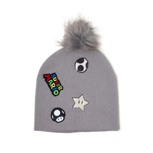 Nintendo - Patches Unisex One Size Beanie - Grey