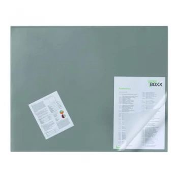 Durable Desk Mat with Transparent Overlay 650 x 520mm Grey 720310