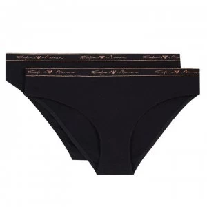 Emporio Armani 2 Pack Logo Briefs Black/Gold Size L Men