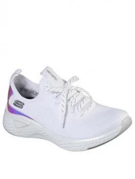 Skechers Solar Fuse Gravity Experience Trainers - White/Silver, White/Silver, Size 8, Women