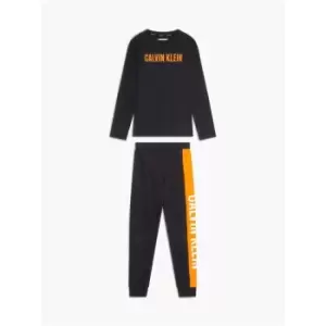 Calvin Klein Knit Pj Set (Ls+Cuffed Pant) - Black