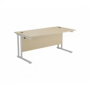 TC Office Start White Cantilever Frame Desk 1400x800mm, Maple