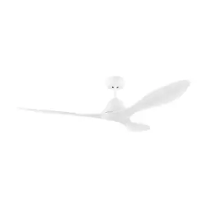 Remote Control Electric Ceiling Fan Matt White Steel Conservatory 1320mm