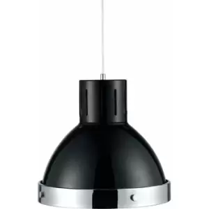 Premier Housewares Black and Chrome Bell Shaped Pendant Light