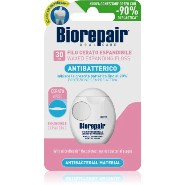 Biorepair Oral Care Anti Bacterial Waxed Expanding Dental Floss 30m