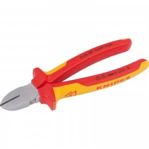 Knipex VDE Insulated Diagonal Side Cutters 180mm